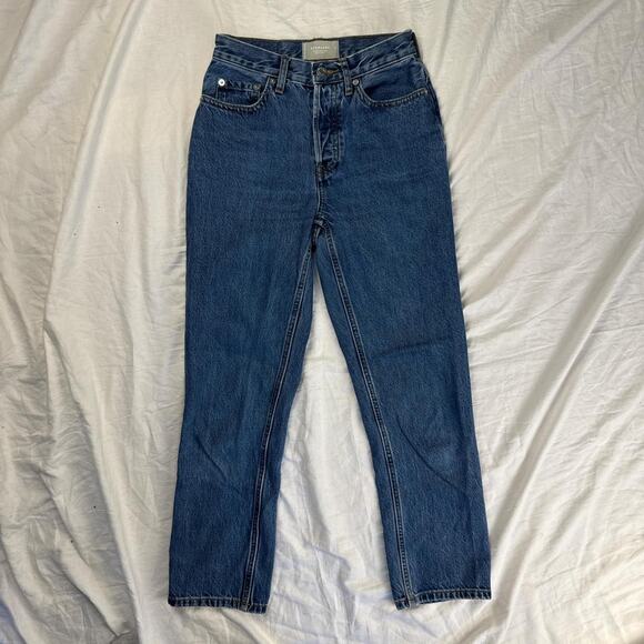 Everlane blue 90s cheeky cropped straight leg jeans - Picture 2 of 7